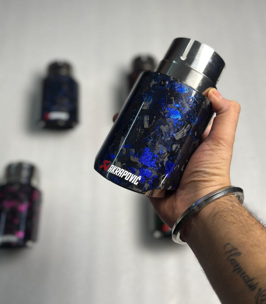 AKRAPOVIC ORIGINAL FORGED CARBON COLOURED SINGLE TIP (DARK BLUE)