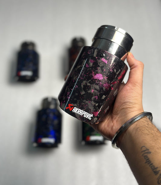 AKRAPOVIC ORIGINAL FORGED CARBON COLOURED SINGLE TIP (PINK)