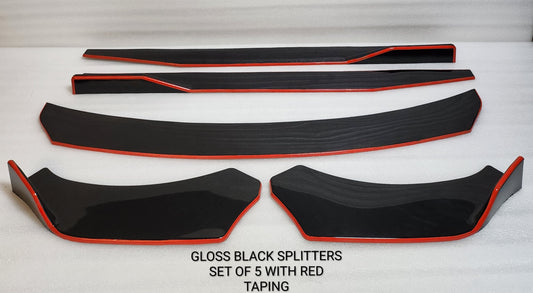 GLOSS BLACK SET OF 5 (RED TAPING)